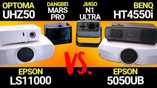 2023 PREMIUM Home Theater Projector Comparison.  BENQ HT4550i, Epson LS11000, Optoma UHZ50