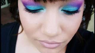 Tutorial: Bright blue, purple & pink eyes. QueenBMakeup Recreation.