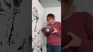 Painting T. J. Watt with a football as a paintbrush  #art #nfl