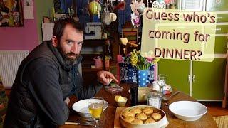 My son John comes for supper on an unseasonably cold day! Winter Stew and Dumplings!