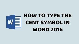 How to Type the Cent Symbol in Word 2016 | How to Insert the Cent Symbol in Microsoft Word - Hindi