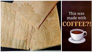 How to coffee Dye paper for Junk Journals. Stencil with Coffee. #junkjournal #stencil #oldpaper
