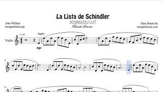 La Lista de Schindlers Partitura de Violín