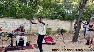 I got them DANCING in Diani Beach Kenya - street blues with looper