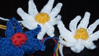 Вязание крючком. Схема цветка - ромашка  ///   Crochet. Diagram of a flower - daisy