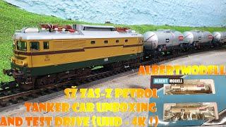 AlbertModell SŽ Zas-z PETROL tanker car UNBOXING AND TEST DRIVE (UHD - 4K !)