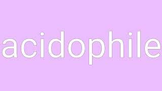 Acidophile Definition & Meaning