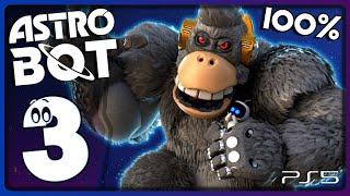 Astro Bot Walkthrough Part 3 - 100% (PS5) Gorilla Boss / Apes On the Loose