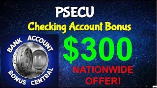 PSECU EASY $300 Checking Account Bonus! Nationwide Offer! #BANKBONUS #sidehustle