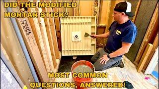 How I Set a Tile Redi Standard Drain Base and Use MODIFIED Thinset Mortar to Set the Tile!