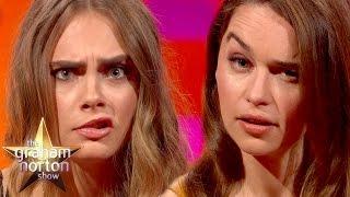 Cara Delevingne and Emilia Clarke Have An Eyebrow-Off - The Graham Norton Show