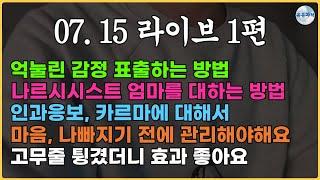 억눌린 감정 해소 방법, 카르마, 고무줄튕기기, 나르시시스트 | 0715 라이브 편집본 1편