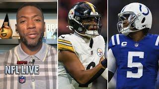 NFL LIVE | "Steelers are sleeper contenders in AFC" - Ryan Clark react Justin Fields start vs. Colts