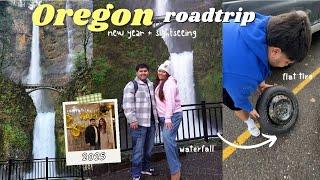 Oregon Roadtrip For 2025 | Flat tire + Waterfall | Family time Vlog