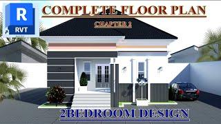 HOW TO CREATE HOUSE DESIGN_2 BEDROOMS FLOOR PLAN IN REVIT FREE (CHAPTER 2)