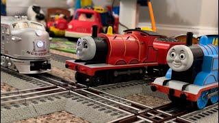 1 Hour O Scale Trains Running in House- Thomas, Toy Story, Lone Ranger, Star Trek, Coors Light