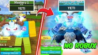 Went from LEVEL 1 to MAX LEVEL using *YETI* in Blox Fruits | Human v4 Full Awakening with no Robux!