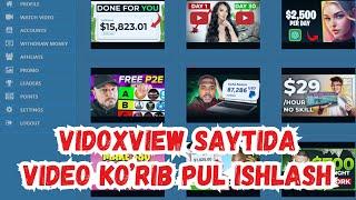 YouTube Video Ko'rib Pul Ishlash VidoxView sayti haqida Ma'lumot