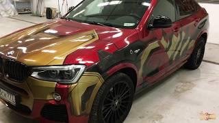 X-Base: Винилография BMW X4 "Железный человек" (оклейка пленкой ПВХ, автостайлинг, автовинил)