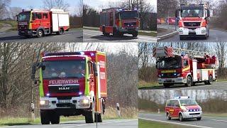 [Brand+VU/3] Einsatzfahrten Wasserförderungszug, Berufsfeuerwehr Salzgitter & FF SZ OF Lobmachtersen