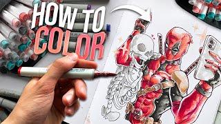 How to ACTUALLY Color with ALCOHOL MARKERS !! 