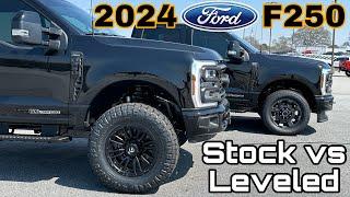 2024 Ford F250 SUPER DUTY 2.5” Leveled on 37s vs STOCK Comparison