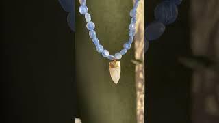 Blue kyanite, pearl, and moonstone pendant necklace! #jewelry #necklace #crystals #jewellery #boho