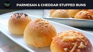 Parmesan And Cheddar Cheese Stuffed Buns - Soft, Fluffy, And Loaded With Cheesy Goodness!