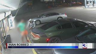 CAUGHT ON CAMERA: Shots fired after gas station robbery