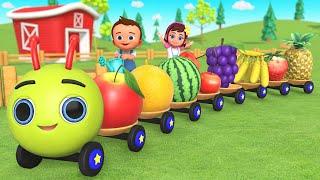 Learn Fruit Names on the Caterpillar Train | Little Babies Fun Farming Activities | Kids Educational