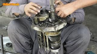 Restoration manual gearbox with small tools || Mechanical Work | How to fix manual Car Gearbox