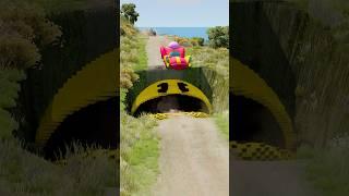 Funny Cars Jump Over Giant Pac-Man in Giant Pit – BeamNG.Drive