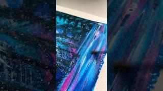 Painting northern lights on wood #paintingtechniques #northernlights #moon