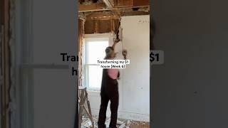 $1 house series: snippet from Sundays video ️ #tearingdowndrywall #onedollarhouse #oldhome