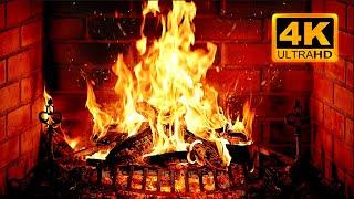  Cozy Fireplace 4K (12 HOURS). Fireplace with Crackling Fire Sounds. Fireplace Ambience