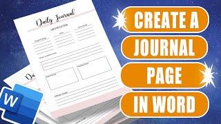 Create an easy journal page in word