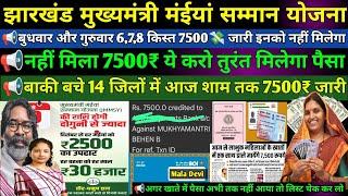 झारखंड मुख्यमंत्री मंईयां सम्मान योजना आज शाम 6 बजे तक 8 जिलों में जाएगा पैसा 7500इनको नहीं मिलेगा