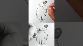 Simple things to draw spooky drawing #halloween #halloweendrawing #howto #tutorial #artwork  #viral