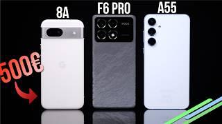 MITTELKLASSE-VERGLEICH 2024: Samsung Galaxy A55 | Google Pixel 8a | POCO F6 Pro