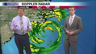 News station forced to evacuate as Hurricane Florence brings flooding in North Carolina(5 years ago)