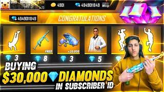 Buying 30,000 Diamonds & Dj Alok And Every Emote From Store In Subscriber Id - Garena Free Fire