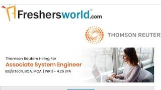 THOMSAN REUTERS HIRING ASSOCIATE SOFTWARE ENGINEER  | CTC -4LPA | APPLY NOW