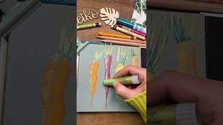 Carrots for #MixedMedia24May | The Aloha Studios #neocolor #gelatos #mixedmedia #mixedmediaartist