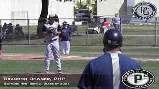 Brandon Downer Prospect Video, RHP, Santiago High School Class of 2021, Open Side Mechanics