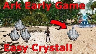 Ark Survival Ascended Crystal Location Island, Ark Easy Crystal Early Game, ASA Island Easy Crystal