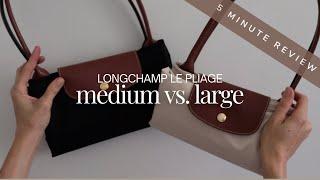 LONGCHAMP LE PLIAGE MEDIUM VS LARGE *5 MINUTE REVIEW* | Comparison, What Fits & My Preferred Size