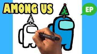 How to Draw Among Us - Christmas Tree Hat - Easy Pictures to Draw