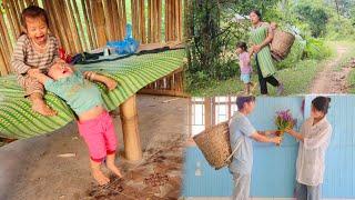 Single mother and child move to new place to survive flood season,The father followed his lover