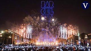 Drones and fireworks at Barcelona's New Year's Eve show