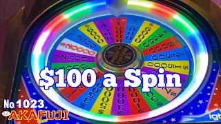 $100 Slot Huge Win WHEEL OF FORTUNE DOUBLE DIAMOND JACKPOT HANDPAY, RED WHITE BLUE, Casino 赤富士スロット